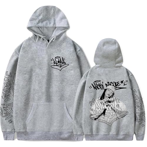 SRGDRR Kapuzenpullover Langarm Sweatshirt Pullover Mit Cartoon Print Von Nicki Nicole, Modische Freizeit Sportbekleidung Jacke In Großen Größen Geeignet Für Männer Und Frauen (Grey,M) von SRGDRR