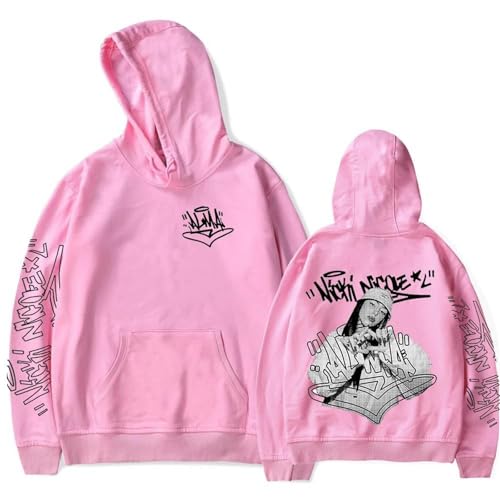 SRGDRR Kapuzenpullover Langarm Sweatshirt Pullover Mit Cartoon Print Von Nicki Nicole, Modische Freizeit Sportbekleidung Jacke In Großen Größen Geeignet Für Männer Und Frauen (Pink,XS) von SRGDRR