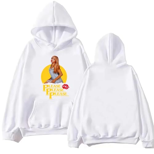 SRGDRR Sweatshirt Sabrina Carpenter Hoodie Frühling Herbst Langarm Pullover, Männer Frauen Lose Mantel Hip Hop Jacke (White,M) von SRGDRR