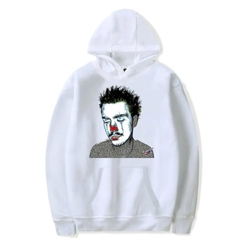 SRGDRR Sweatshirt Tommy Richman Cartoon Print Hoodie Mit Taschen, Modischer Pullover Für Männer/Frauen (White,M) von SRGDRR