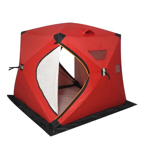 biwakzelt Automatisches Eisfischerzelt für 2–3 Personen, Baumwolle, verdickt, Winterzelte, Outdoor-Camping, warmes Schutzzelt Eisfischerzelt(Red) von SRKATI