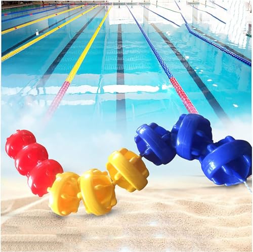 Poolteiler-Seilschwimmer Schwimmbahn-Trennlinie für Schwimmbecken, 6 m, 12 m, 18 m, 28 m, 36 m, 46 m, 56 m, Schwimmkörper-Sets für Unterteilen von Bahnbereichen, Schwimmbahn-Leine für Pool-Rennbojen m von SRNSAEB