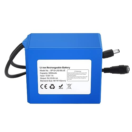 SSCYHT 12-V-Lithium-Akku, wiederaufladbar, 5200 mAh, Li-Ionen-Akku für LED-Streifen/optische Netzwerkeinheit/Router/Notlicht-Backup-Akku, tragbarer 12-Volt-Gleichstrom-Akku SSCYHT 12-V-Lithium-Akku, wiederaufladbar, 5200 mAh, Li-Ionen-Akku für LED-Streifen/optische Netzwerkeinheit/Router/Notlicht-Backup-Akku, tragbarer 12-Volt-Gleichstrom-Akku von SSCYHT