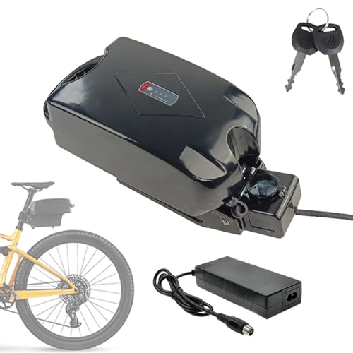 SSCYHT 24 V 15 Ah E-Bike-Akku, Li-Ionen-Akku, 36 V 14 Ah, Sattelstützen-Akku in Froschform, 48 V 10,4 Ah, Lithium-Akku mit Halterung und 2 A-Ladegerät für 50–500 W Motor-Kits,48v10.4ah von SSCYHT