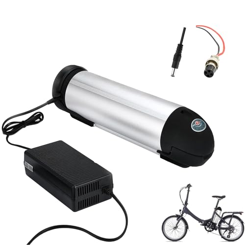 SSCYHT 24V 12AH Wasserkocher Ebike Batterie 36V 10AH 12AH 15AH 21AH Wasserflaschenbatterie 48V 6AH 8AH 10AH Lithium-Ionen-Batterie mit Ladegerät + Schalter + Schloss + BMS,37cm,48V8AH von SSCYHT