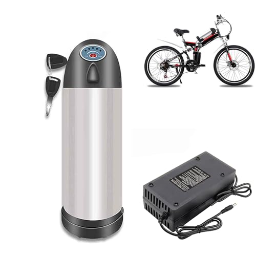 SSCYHT 24V 6Ah 8Ah 10Ah E-Bike-Akku, Lithium-Ionen-Akku vom Typ Wasserflasche, Abnehmbarer Wasserkocher-Akku mit Ladegerät für 50W 150W 250W Mountainbike-Motorkit,24v8ah von SSCYHT