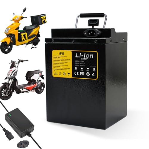 SSCYHT 72V 60V 48V E-Bike Akku 15Ah 20Ah 25Ah 35Ah 45Ah 55Ah 65Ah Lithium-Ionen Akku mit Ladegerät für Moped Dreirad Motorrad 0-4000W Motor,48v15ah von SSCYHT