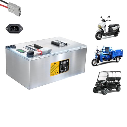 SSCYHT 72V 60V 48V LiFePo4 Akku E-Bike Akku 50Ah 72Ah 85Ah 100Ah Lithium-Eisenphosphat Akku mit Ladegerät für Dreirad Motorrad 0-6000W Motor,72v100ah von SSCYHT