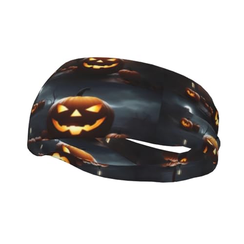 Halloween-Kürbis-Fitness-Stirnband, Schweißabsorptionsgürtel, Yoga, Laufen, Reisen, schnell trocknende Belüftung von SSIMOO