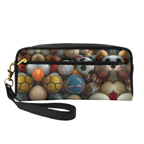 Reise-Make-up-Tasche mit Sportball-Aufdruck, für unterwegs, zur Aufbewahrung von Kosmetika und Beauty-Essentials, Sportball, Einheitsgröße von SSIMOO