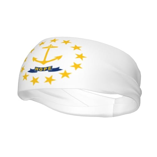 Rhode Island State Flag Print Outdoor Vielseitiges Stirnband, stilvolles Stirnband, ideal für alle Jahreszeiten und Aktivitäten von SSIMOO