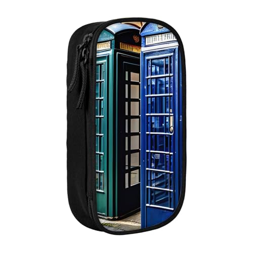 SSIMOO British Phone Booth Oxford Cloth Stationery Storage Bag - Zipper Pencil Case,Ideal for Travel von SSIMOO