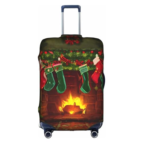 SSIMOO Stilvolle Gepäckabdeckung mit Regenbogenstreifen, Erfahrung von Stil und Funktionalität, perfekter Reisebegleiter, Frohe Weihnachten, X-Large von SSIMOO