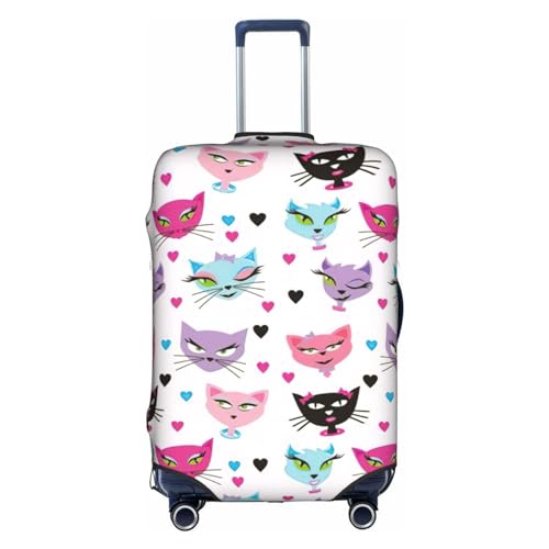 SSIMOO Stilvolle Gepäckabdeckung mit Weihnachtsmann-Motiv, Erfahrung von Stil und Funktionalität, perfekter Reisebegleiter, Carttoon Cat, X-Large von SSIMOO