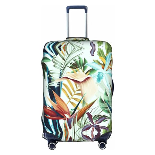 SSIMOO Stilvolle Gepäckhülle mit Blumenmuster für Hunde, Erfahrung von Stil und Funktionalität, perfekter Reisebegleiter, Tropische Sommerblätter, Medium von SSIMOO