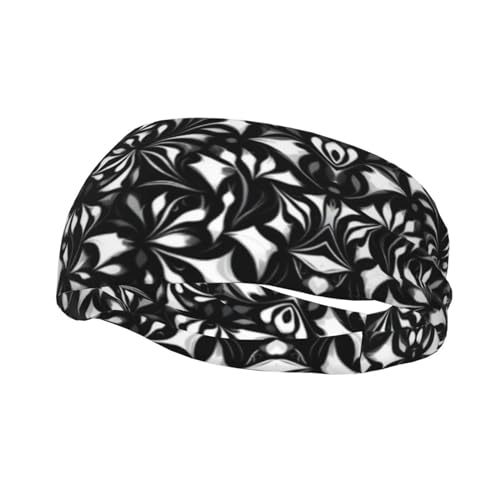 Schwarzes und weißes Muster, vielseitiges Lauf-Stirnband, stilvolles athletisches Stirnband, perfekt für jede Jahreszeit. von SSIMOO