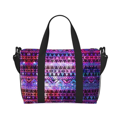 Tragbare Reisetasche mit glänzendem Muster, ideal für geschäftliche und private Reisen, Schwarz, Einheitsgröße von SSIMOO