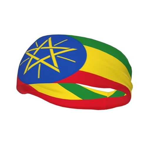 Vielseitiges Lauf-Stirnband mit Äthiopien-Flagge, stilvolles athletisches Stirnband, perfekt für jede Jahreszeit. von SSIMOO