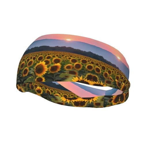 Vielseitiges Lauf-Stirnband mit Sonnenblumen-Motiv, stilvolles athletisches Stirnband, perfekt für jede Jahreszeit. von SSIMOO