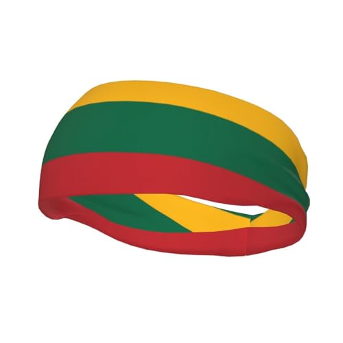 Vielseitiges Sportschweißband mit Flagge von Litauen, dehnbares und feuchtigkeitsableitendes Stirnband für Yoga, Fitness, Basketball von SSIULUS