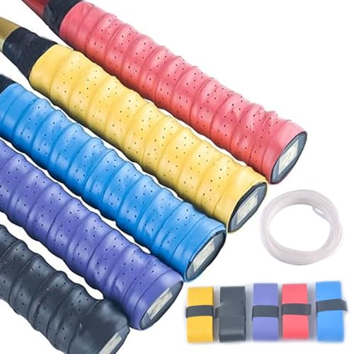 SSKHE 5 PCS Non-Slip Racquet Grip Tennis, Colorful Tennis Griffband, Soft Griffband Badmintonschläger SSKHE 5 PCS Non-Slip Racquet Grip Tennis, Colorful Tennis Griffband, Soft Griffband Badmintonschläger von SSKHE