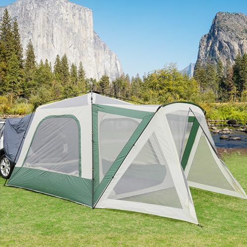 SUV-Zelte für 5–8 Personen für Camping, wasserdichtes Heckklappenzelt mit Schattenmarkise, tragbares Schrägheckzelt für Auto-SUV-Van-Camping, inklusive Aufbewahrungstasche von SSLW