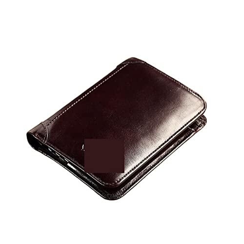 SSWERWEQ Geldbeutel Damen Classic Style Wallet Genuine Leather Men Wallets Short Male Purse Card Holder Wallet Men (Color : Bruin) von SSWERWEQ