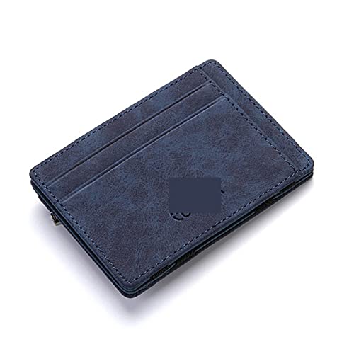 SSWERWEQ Geldbeutel Damen Ultra Thin Mini Wallet Men Small Wallet Business Leather Magic Wallets Coin Purse Credit Card Holder Wallets (Color : Blue) von SSWERWEQ