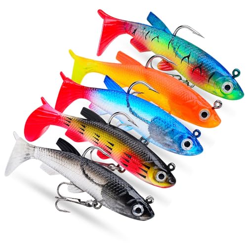 SSyang Köder, 5 Stück Kunstköder, Köder Set, Angelköder, Köder Forelle, 4.9cm, Angelköder mit Dreifachhaken, Forellen Angeln Spinner Angelköder Set, für Süßwasser-Salzwasser-Fischen(Mehrere Farben) SSyang Köder, 5 Stück Kunstköder, Köder Set, Angelköder, Köder Forelle, 4.9cm, Angelköder mit Dreifachhaken, Forellen Angeln Spinner Angelköder Set, für Süßwasser-Salzwasser-Fischen(Mehrere Farben) von SSyang