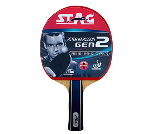 Stag Advanced mit ITTF-zugelassenem Gummi Peter Karlsson Gen II Tischtennisschläger (Mehrfarbig) International Table Tennis Federation Approved von STAG ICONIC