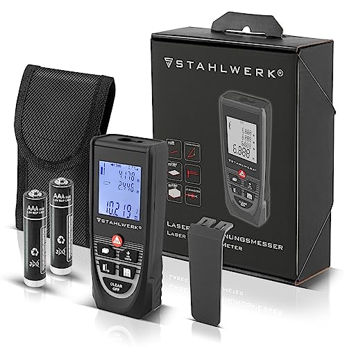 STAHLWERK Laser Entfernungsmesser LDM-80 ST bis 80 m Distanzmesser mit beleuchtetem LCD Display, Distanz- und Entfernungsmessgerät zum präzisen Messen von Entfernungen STAHLWERK Laser Entfernungsmesser LDM-80 ST bis 80 m Distanzmesser mit beleuchtetem LCD Display, Distanz- und Entfernungsmessgerät zum präzisen Messen von Entfernungen von STAHLWERK
