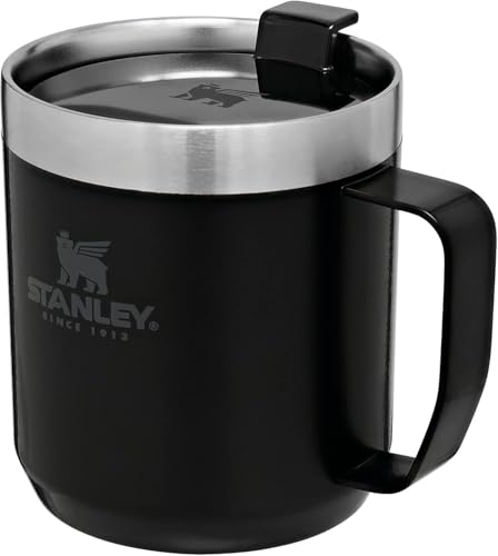 Stanley Classic Legendary Camp Mug Thermobecher 354 ml - Hält 1.5 Stunden Heiß - 3 Stunden Kalt - BPA-Frei - Spülmaschinenfest - Edelstahl Kaffeebecher To Go - Matte Black Stanley Classic Legendary Camp Mug Thermobecher 354 ml - Hält 1.5 Stunden Heiß - 3 Stunden Kalt - BPA-Frei - Spülmaschinenfest - Edelstahl Kaffeebecher To Go - Matte Black von STANLEY