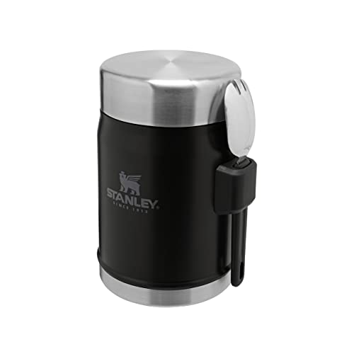 Stanley Classic Legendary Thermobehälter Für Essen Mit Göffel 400 ml - Hält 7 Stunden Heiß Oder Kalt - Edelstahl Warmhaltebehälter - BPA-Frei - Spülmaschinenfest - Matte Black Stanley Classic Legendary Thermobehälter Für Essen Mit Göffel 400 ml - Hält 7 Stunden Heiß Oder Kalt - Edelstahl Warmhaltebehälter - BPA-Frei - Spülmaschinenfest - Matte Black von STANLEY