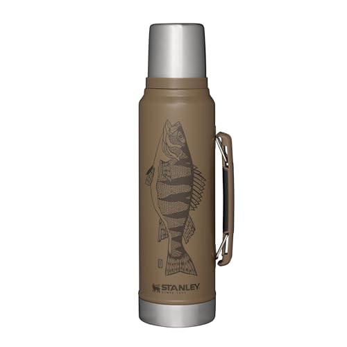 Stanley Classic Legendary Thermosflasche 1L - Thermos Hält 24 Stunden Heiß oder Kalt - Edelstahl Thermoskanne - BPA-Frei - Spülmaschinenfest - Tan Peter Perch von STANLEY