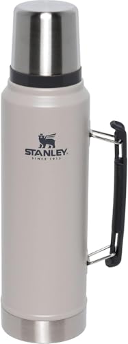 Stanley Classic Legendary Thermosflasche 1L - Thermos Hält 24 Stunden Heiß oder Kalt - Edelstahl Thermoskanne - BPA-Frei - Spülmaschinenfest - Ash von STANLEY