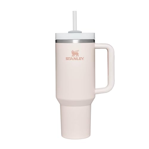 Stanley Quencher H2.0 FlowState Trinkflasche mit Strohhalm 1.2L - Thermobecher Kühlt 11 Stunden - 48 Stunden Eisgekühlt - Spülmaschinenfest - Thermosflasche BPA Frei - Kaffeebecher To Go - Rose von STANLEY