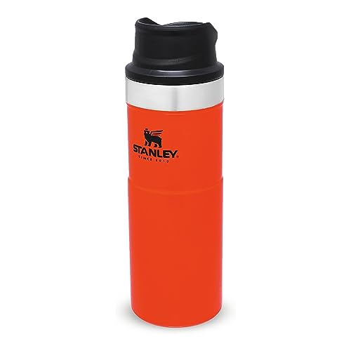 Stanley Trigger Action Thermobecher 0.47L - Hält 7 Stunden Heiß - Kaffeebecher To Go Auslaufsicher - Thermosflasche für Kaffee, Tee & Wasser - BPA-Frei - Edelstahl - Spülmaschinenfest - Blaze Orange von STANLEY