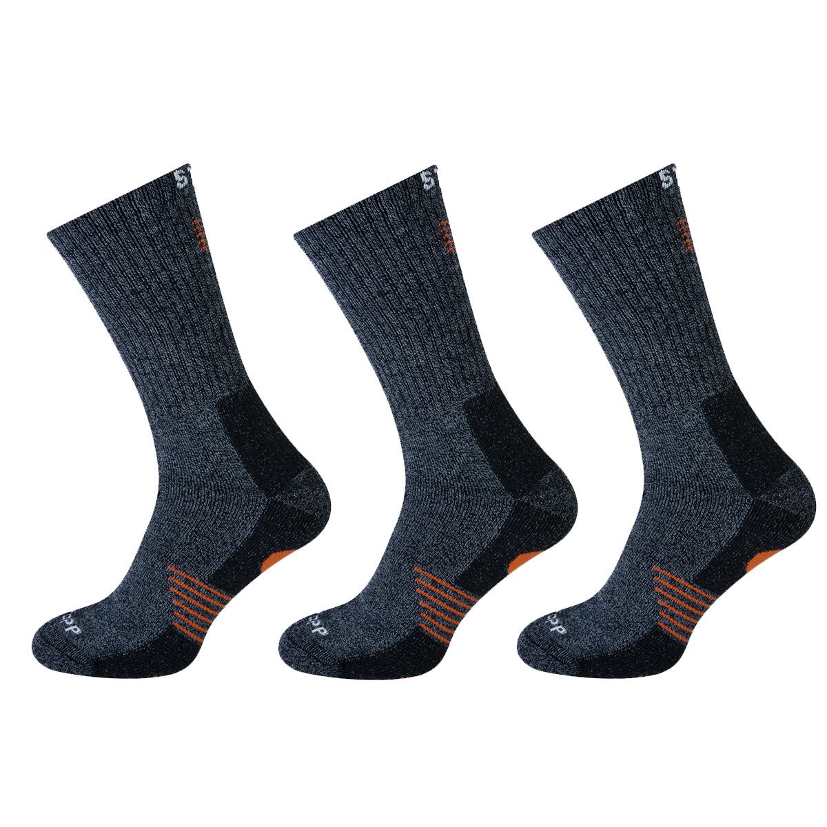 Wandersocken Techno Bamboo 3er-Pack Dunkelgrau Orange von STAPP