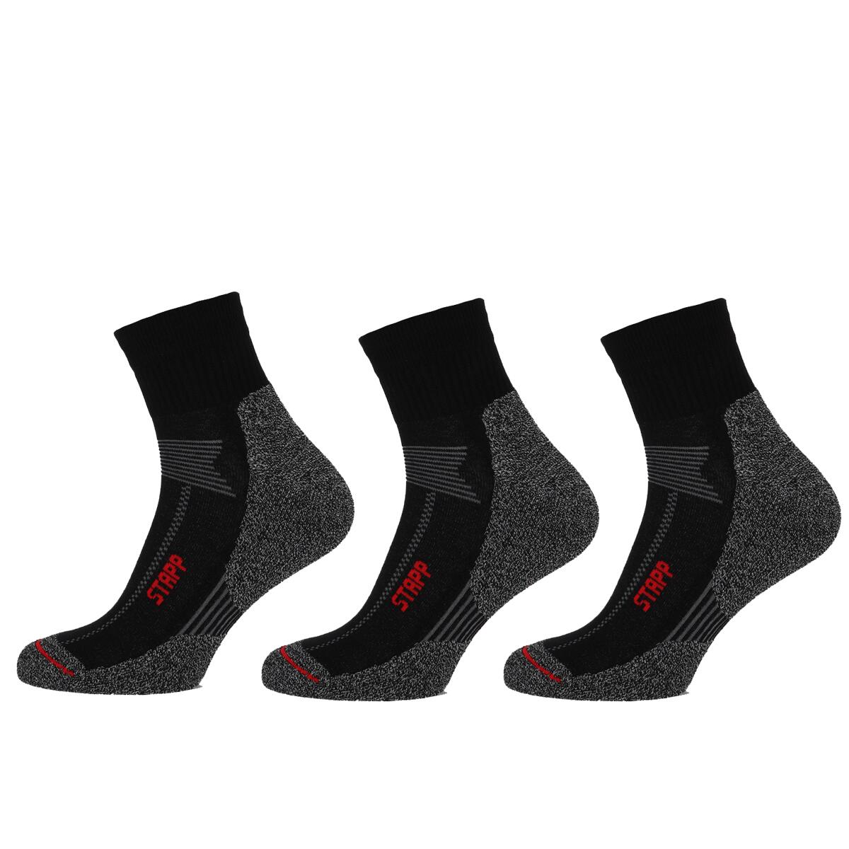 Wandersocken Techno Boston All Season Quarter 3er-Pack Schwarz von STAPP