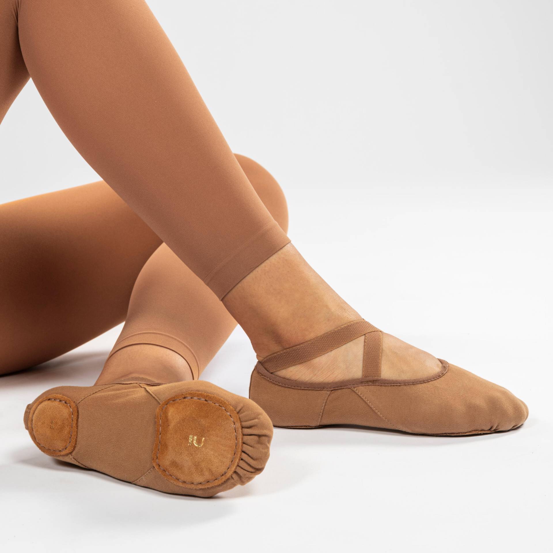 Ballettschuhe Damen geteilte Sohle Leinen - hellbraun von STAREVER