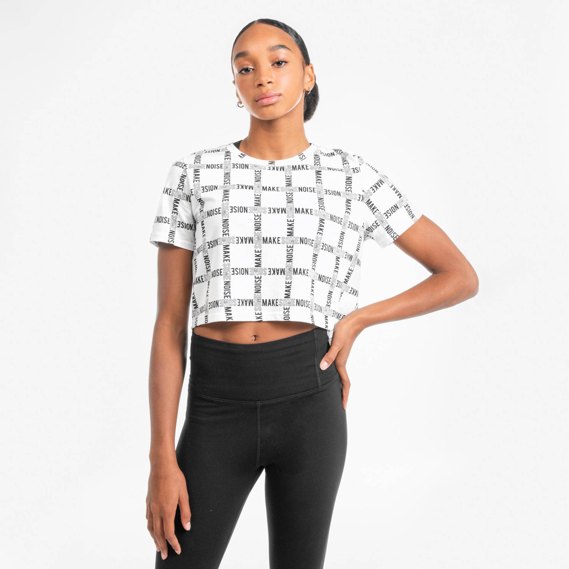 T-Shirt Crop Top Damen - weiß mit Print von STAREVER