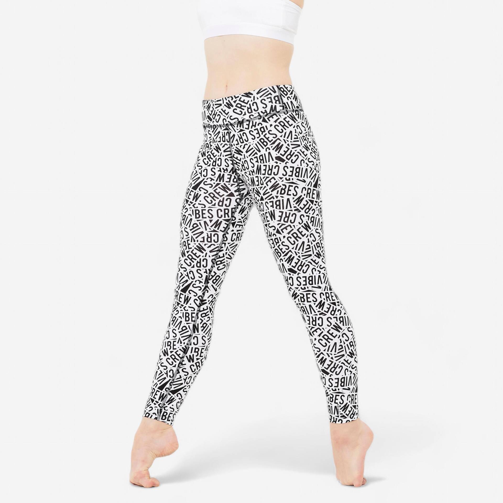 Tanz-Leggings Mädchen hohe Taille Modern Jazz ‒ schwarz/weiss Print von STAREVER