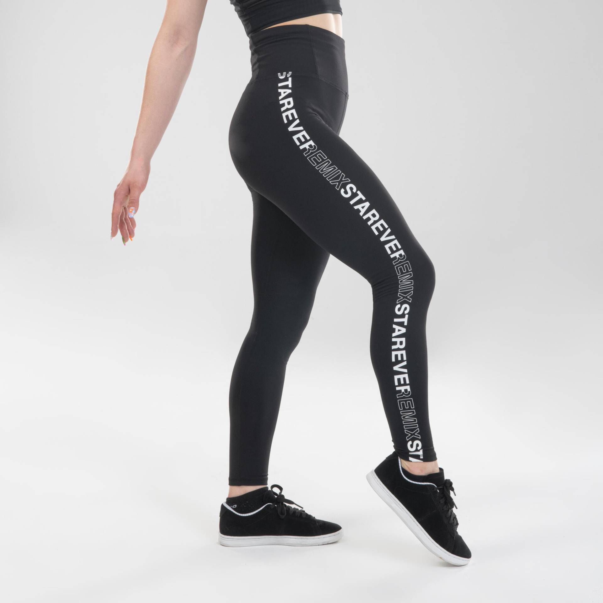 Tanz-Leggings Urban Dance hoher Taillenbund Damen - schwarz von STAREVER