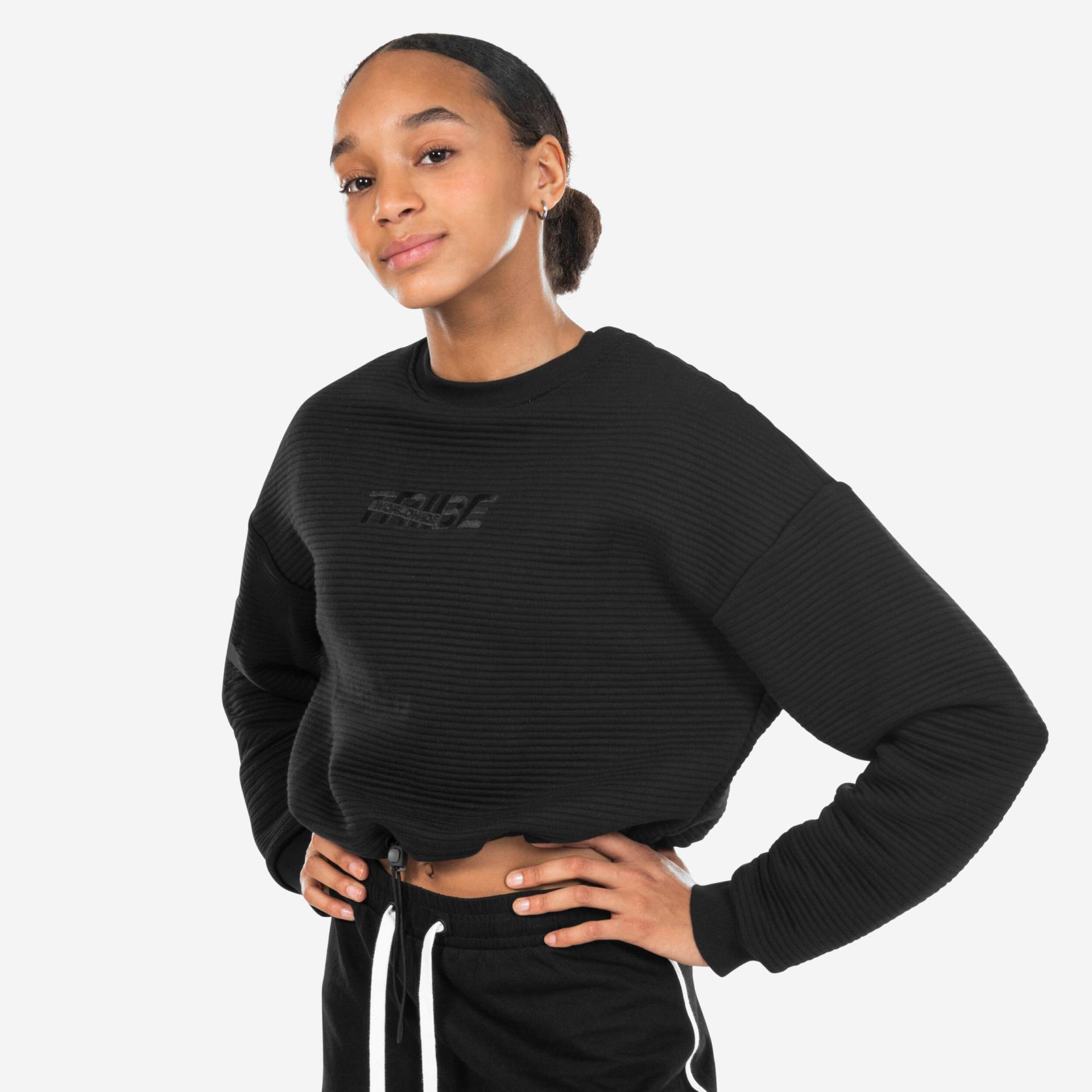 Tanz-Sweatshirt Urban Dance Crop Top Damen schwarz von STAREVER