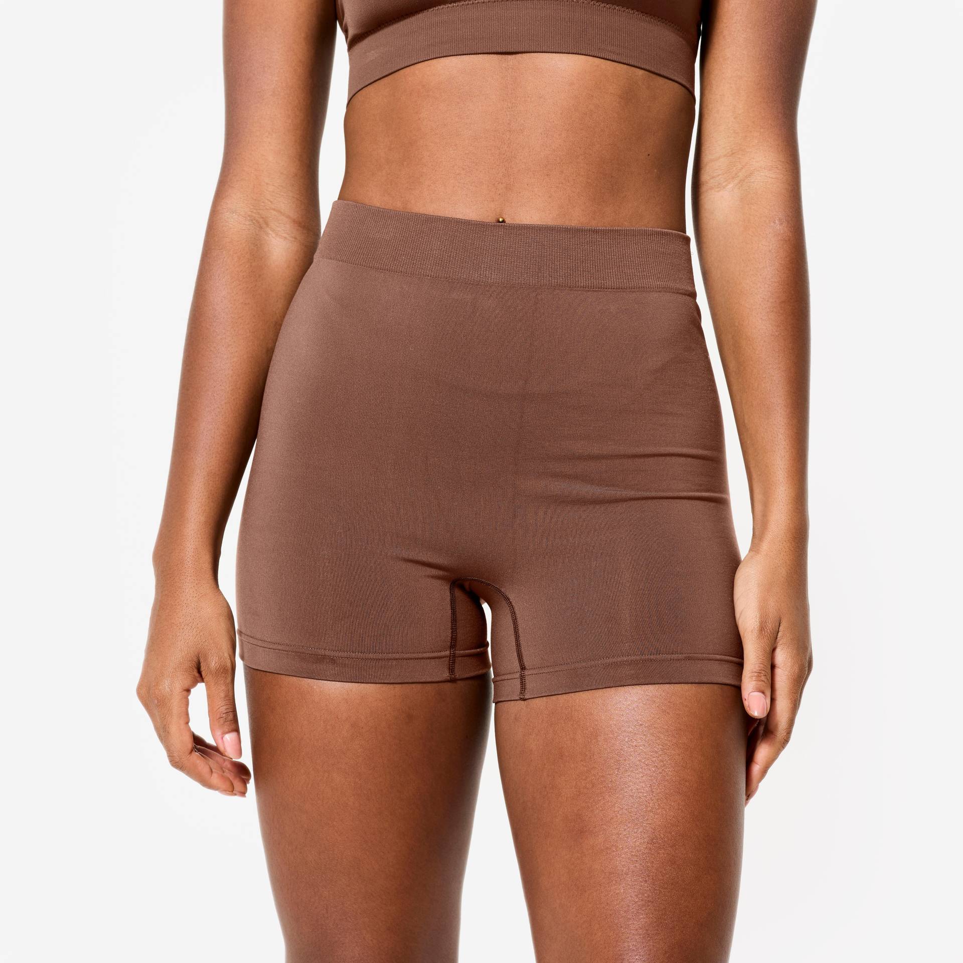 Tanzshorts Modern Jazz nahtlos hohe Taille Damen - dunkelbraun Tanzshorts Modern Jazz nahtlos hohe Taille Damen - dunkelbraun von Decathlon