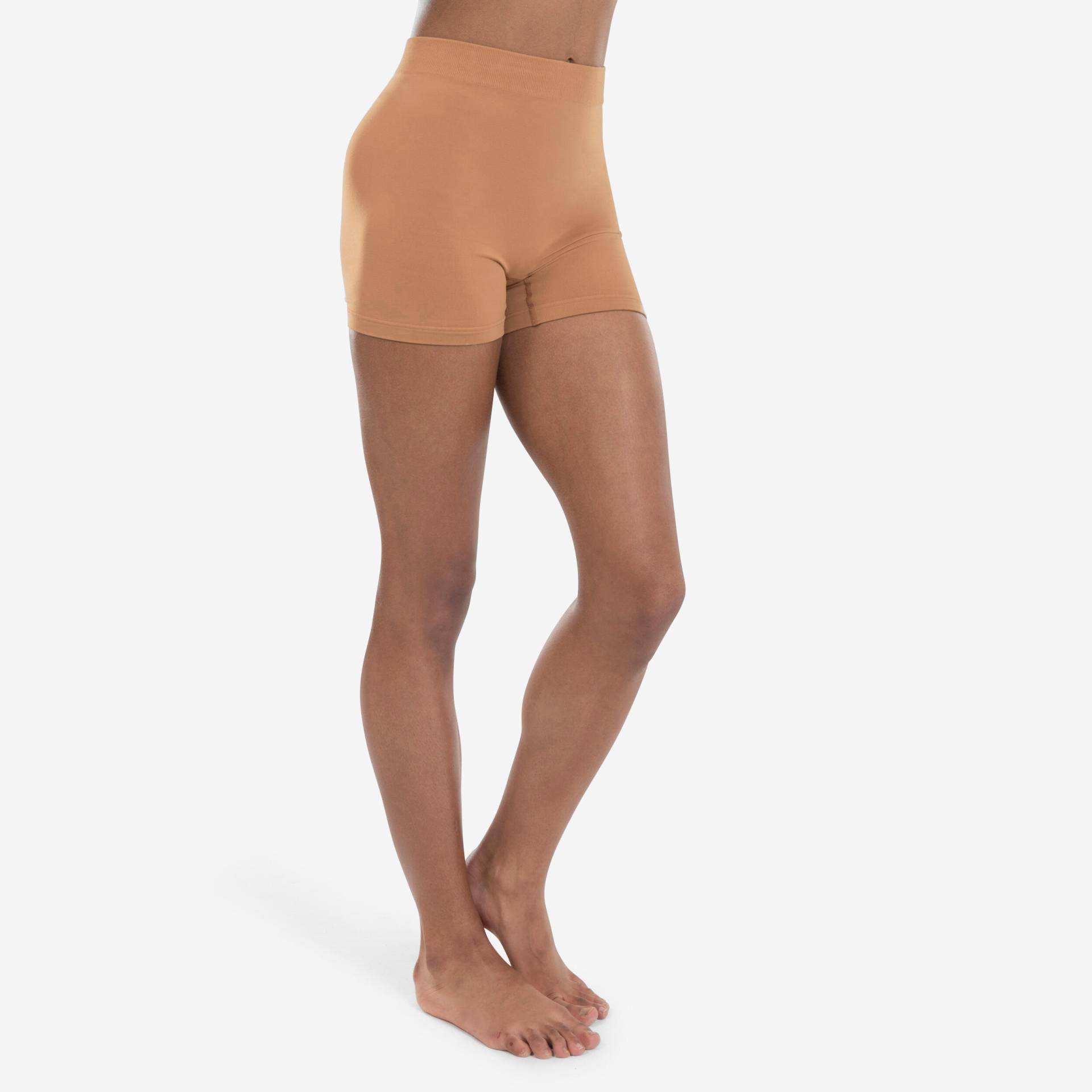 Tanzshorts Modern Jazz nahtlos hohe Taille Damen - karamell von STAREVER