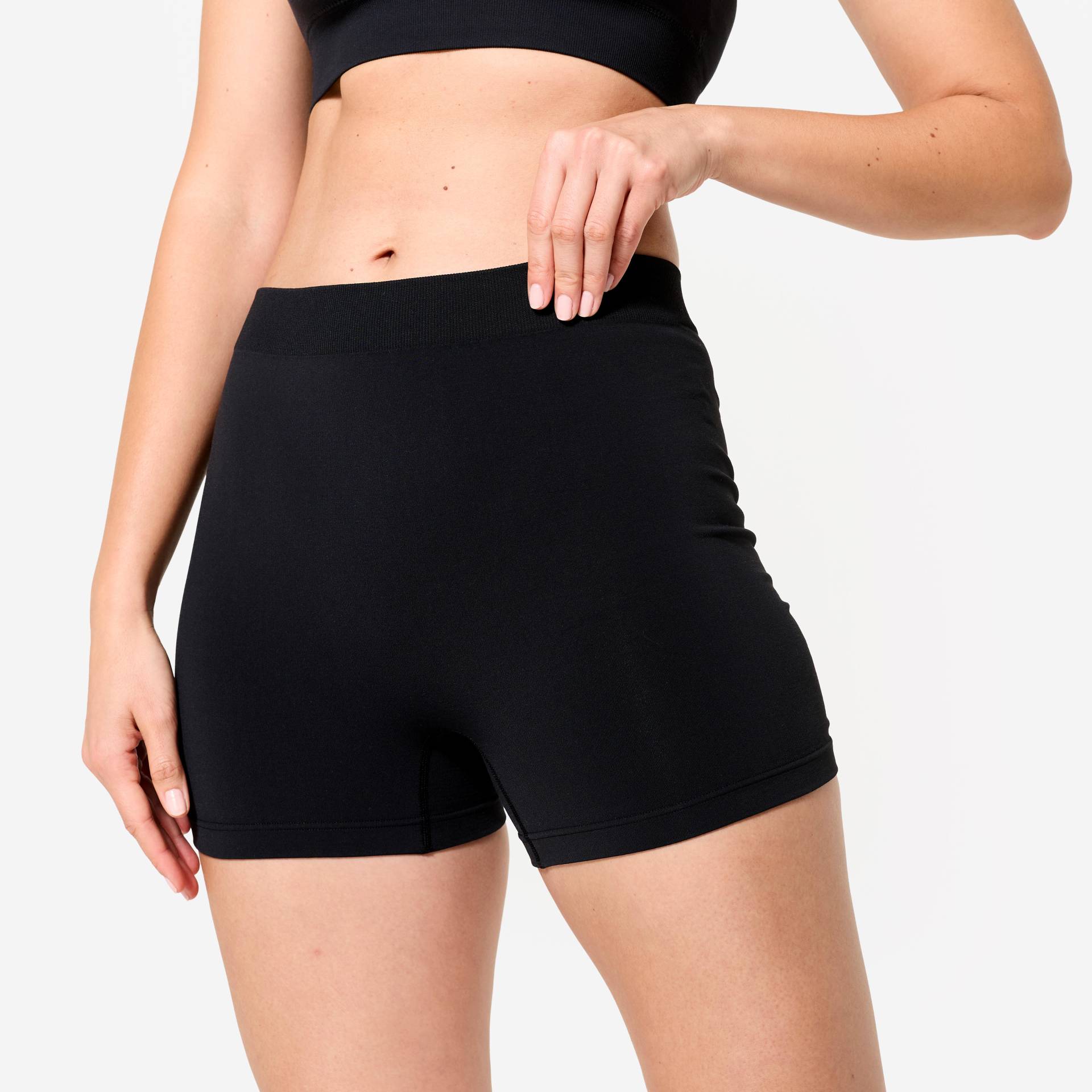 Tanzshorts Modern Jazz nahtlos hohe Taille Damen - schwarz Tanzshorts Modern Jazz nahtlos hohe Taille Damen - schwarz von Decathlon