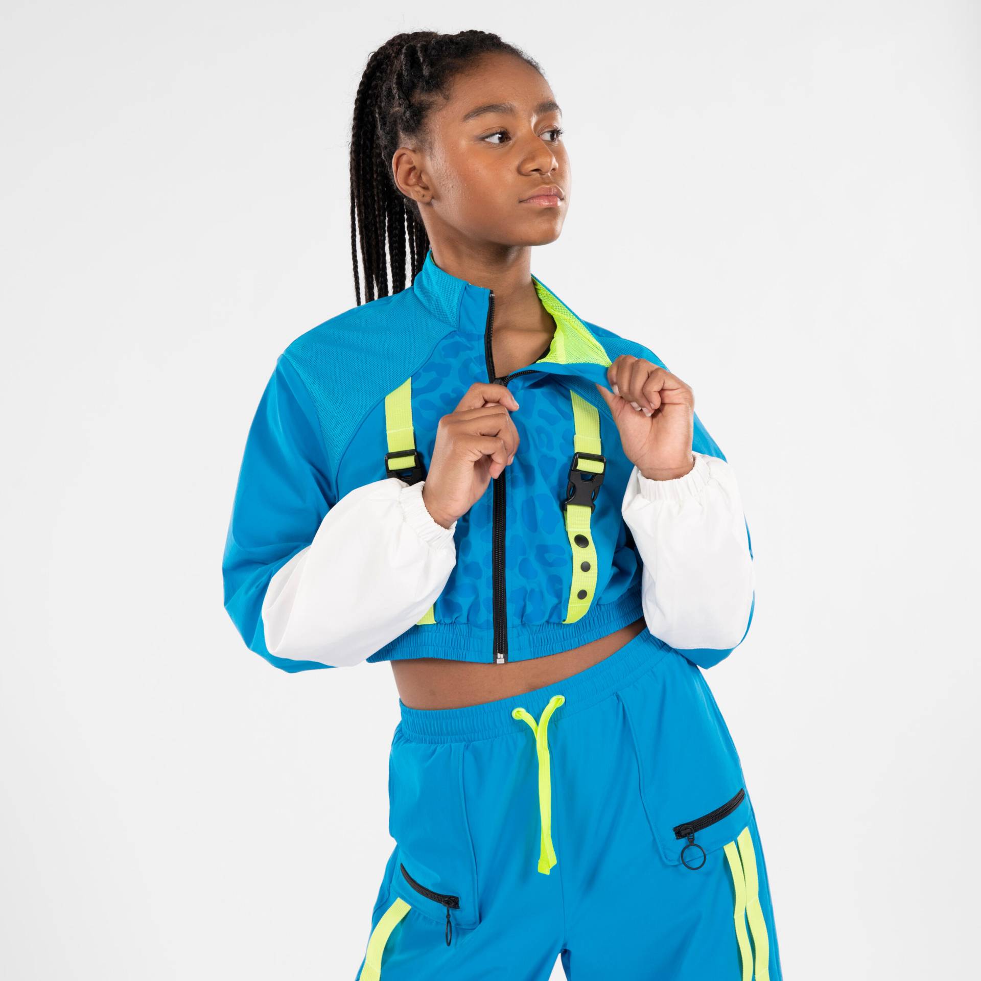 Trainingsjacke Mädchen Street Dance Commercial Crop Loose Sabrina Lonis - blau von STAREVER