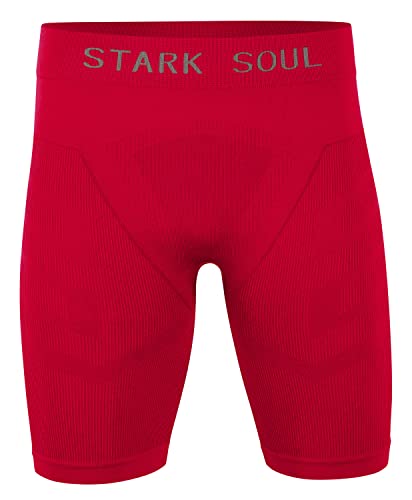 STARK SOUL Unterziehhose, Funktionshosen -WARM UP-, Herren Sport Shorts, Seamless, rot, S-M von STARK SOUL