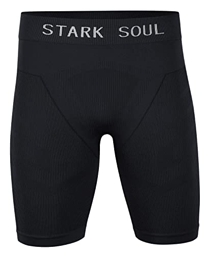 STARK SOUL Unterziehhose, Funktionshosen -WARM UP-, Herren Sport Shorts, Seamless, schwarz, L-XL von STARK SOUL